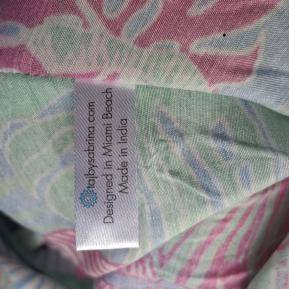Taj By Sabrina Crippa Tropical Zebra Caftan S Green Purple - Picture 6 of 16